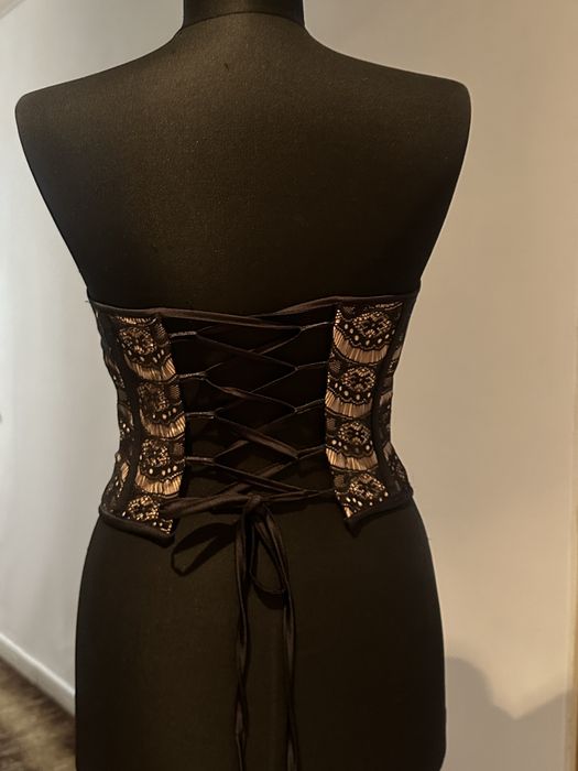 Nou Corset couture negru dantela sexy Ana Radu