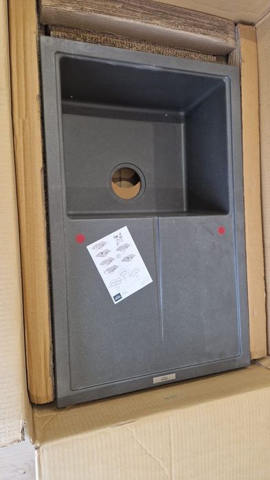 НОВА!GROHE Композитна мивка за кухня в цвят сив гранит с отцедник K400