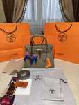 Geanta Hermes Kelly 28cm Gri/Etoupe/Piele naturala/Punga/Cutie Hermes