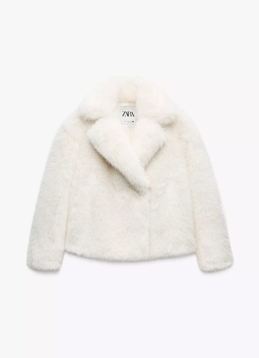 Палта от вълна и изкуствен косъм ZARA