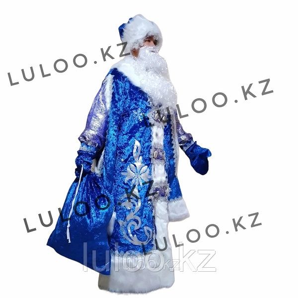 Новогодний костюм Деда мороза "Царский", синий.