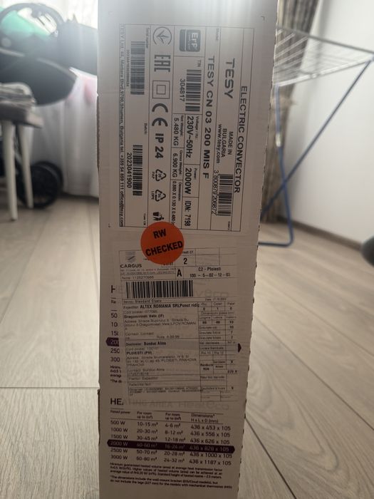 Convector electric de podea TESY CN03 200 MiS F,2000w