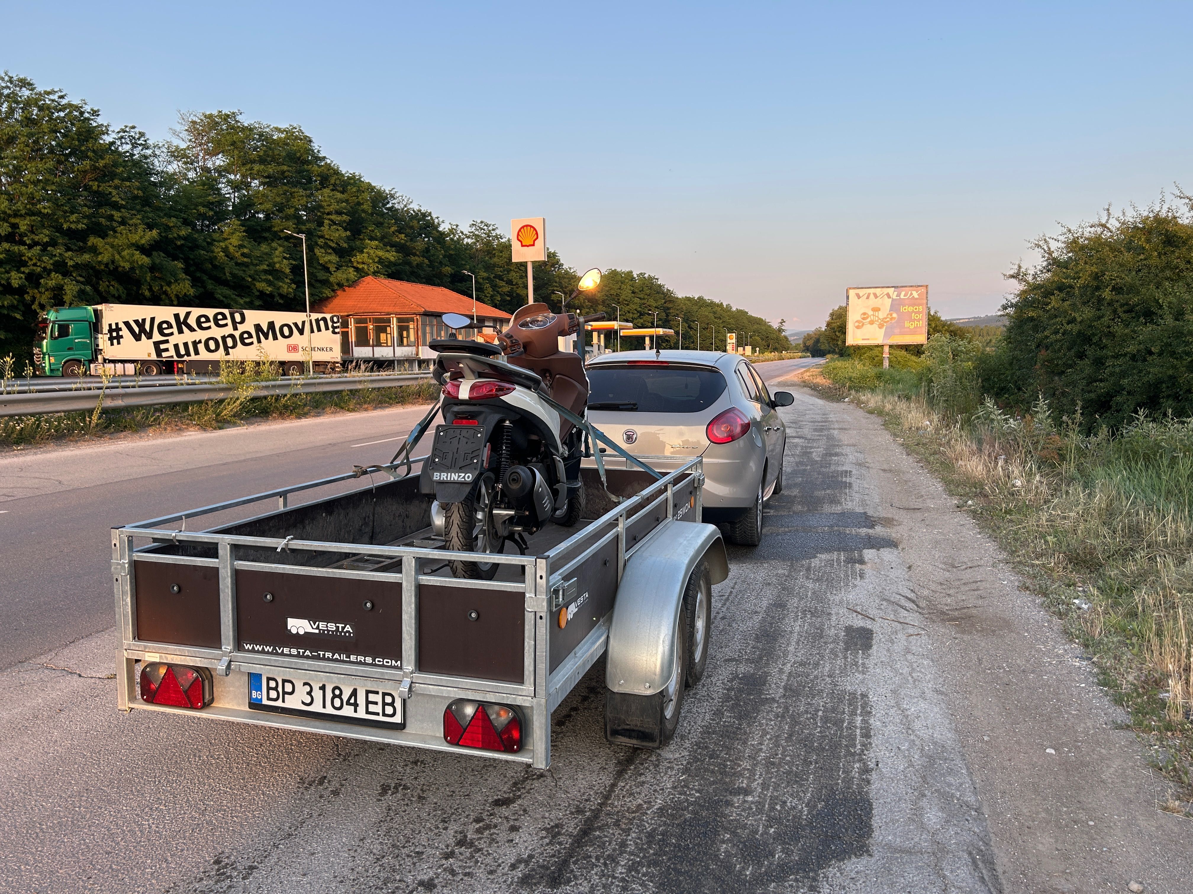 Транспорт с ремарке 2.5м х 1.35м