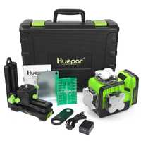 Лазерен нивелир Huepar P03CG, Bluetooth,  Дистанционно, 360 градуса