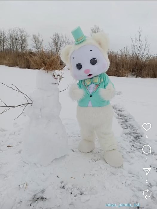 Белый медвежонок Снежок, ростовые куклы