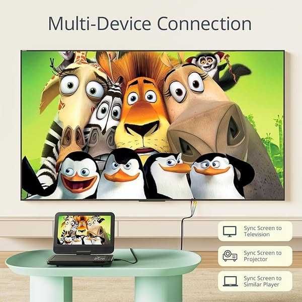 Player DVD portabil YOTON de 12,5" cu ecran rotativ HD de 10,5"
