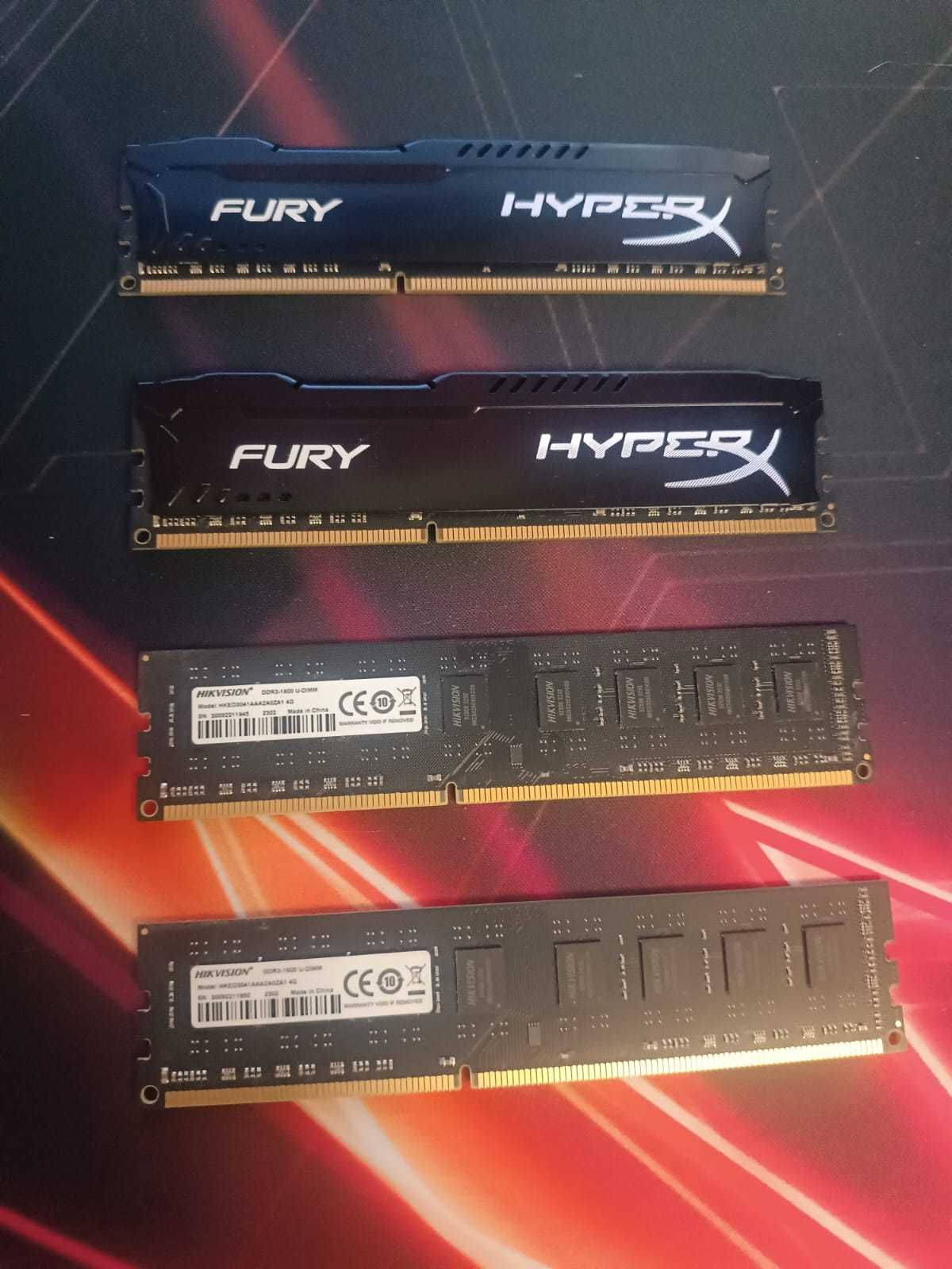 озу DDR3 kingston fury 2x8gb 1866 mhz и 2x4gb 1600mhz