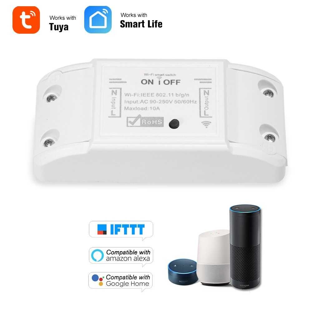 Tuya, smartlife Basic WiFi смарт прекъсвач 10А с безжично управление