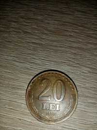 Monedă Ștefan Cel Mare 20 lei 1991