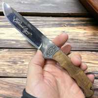Ловен нож BROWNING с кожена кания дървена дръжка 22см