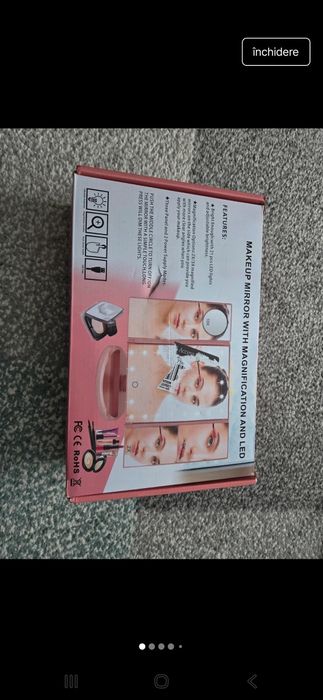 Oglindă de machiaj cu lumini LED naturale