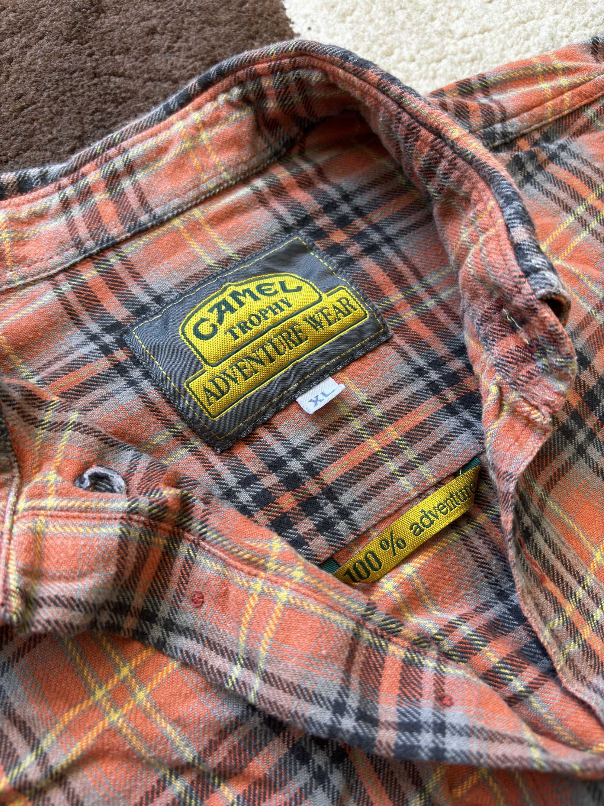 Camasa Camel Vintage Rara Retro Simpla Cool Maneca Lunga Flannel