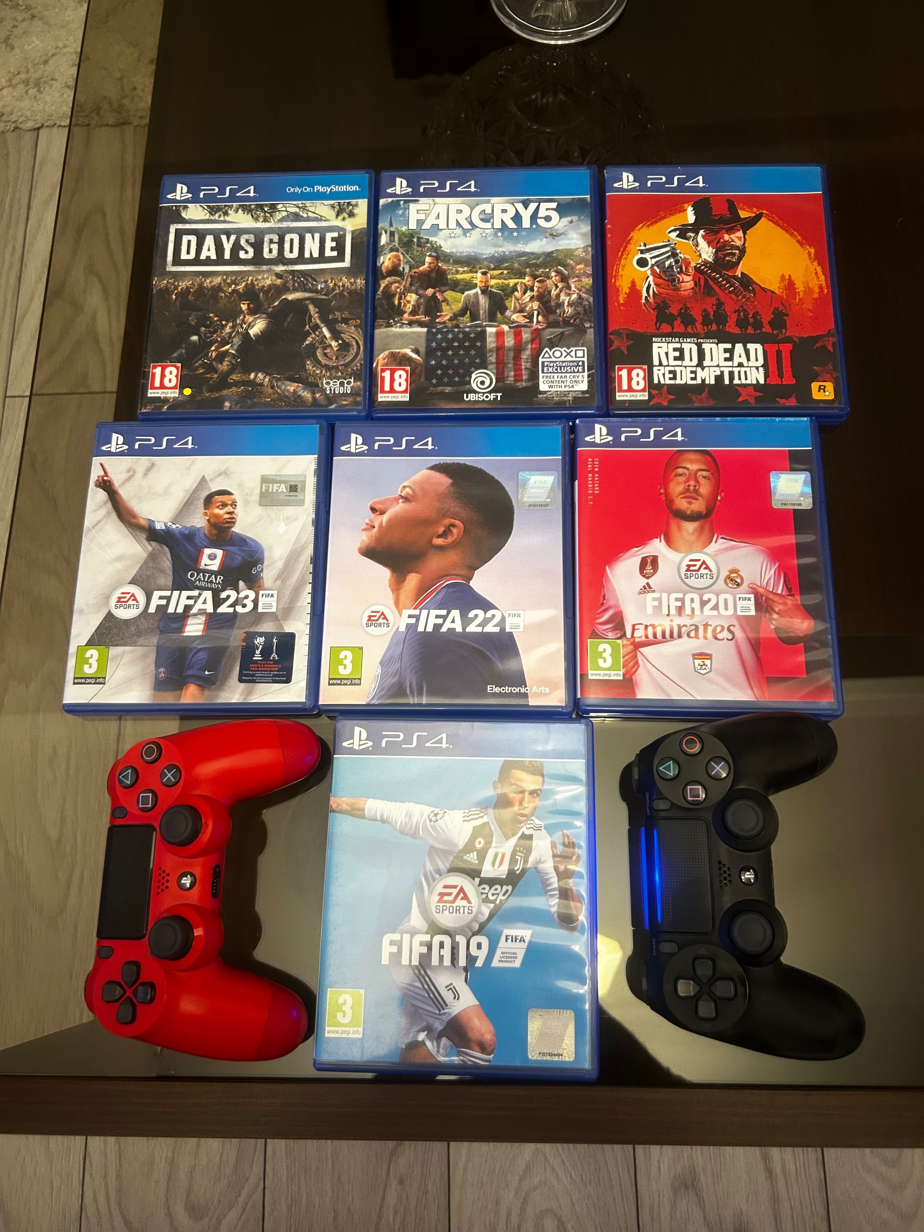 Playstation 4 Slim 500GB, 2XDualShock, jocuri(RDR2, Far Cry5, etc)