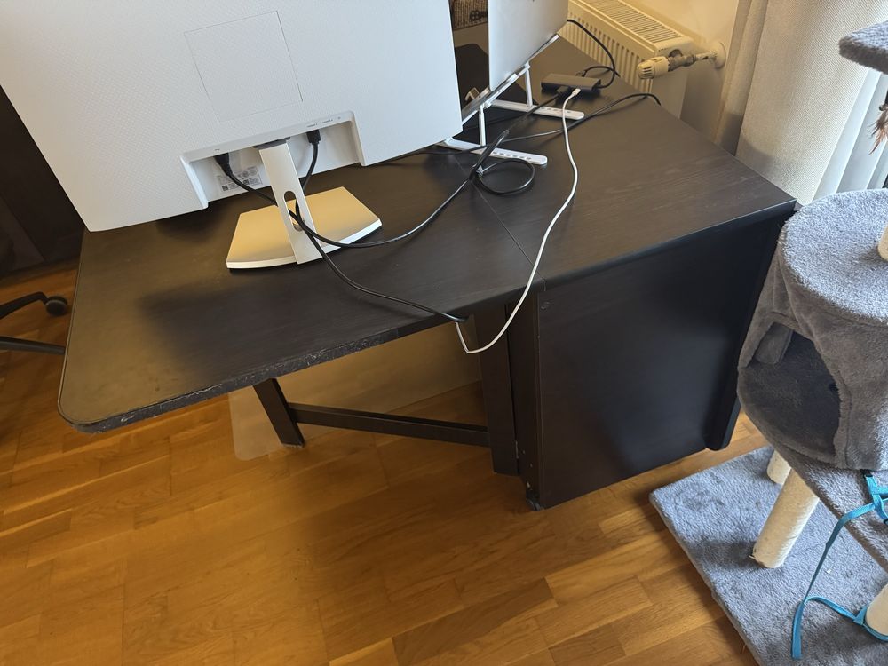 Masa extensibila birou/dining + 3 scaune
