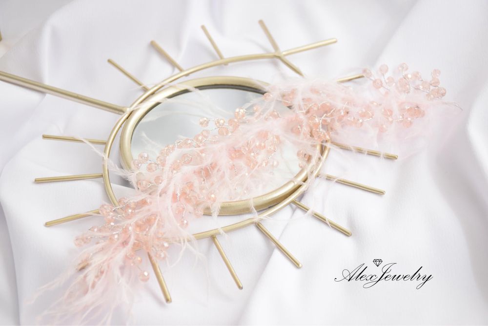 Сватбени бижута - бижута за коса, обеци с кристали