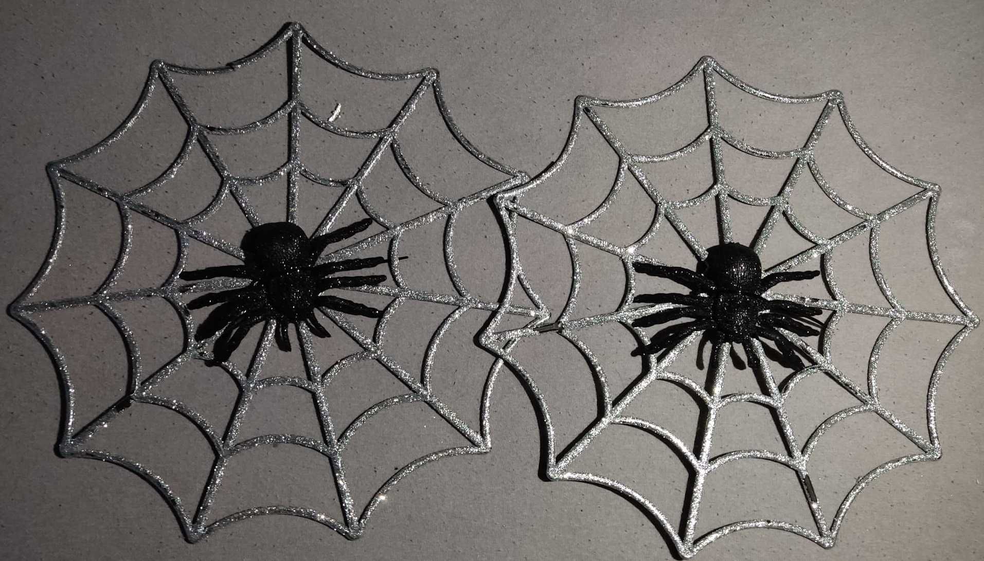 Decoratiuni de Halloween model panza cu paianjen argintii cu negru