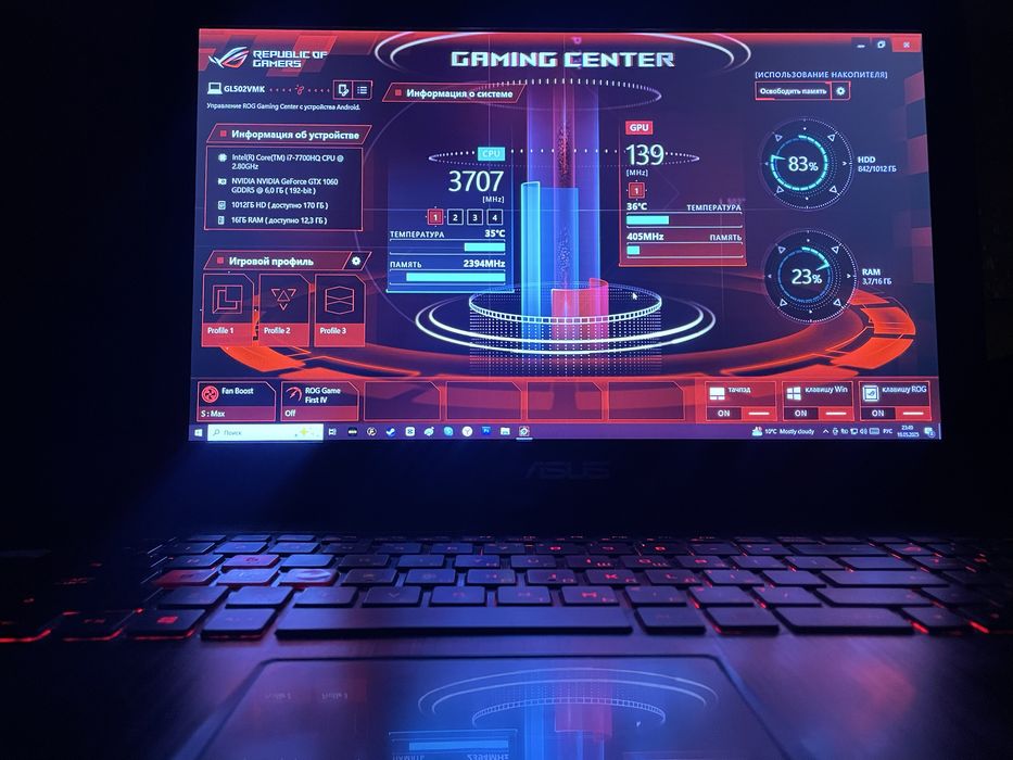 Ноутбук Asus rog GL502VMK + Steam с играми