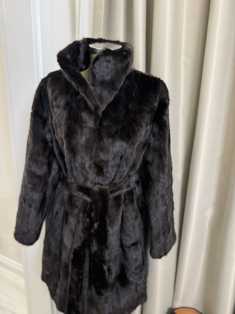 Дамско палто от норка Тъмен Шоколад S-M,L Mink coat