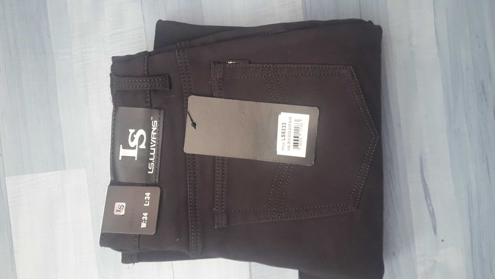 Мъжки дънки термо 5707 черни и сиви модел 5652 зимни/термо/ с вата и Г