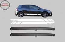 Praguri Laterale VW Golf VI Golf 6 2008-2014 GTI Design cu Stickere Laterale Albe- livrare gratuita