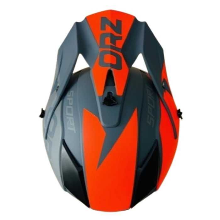 Кросова каска, Мото, Атв, Вело и др, S - M, Сиво с оранжево