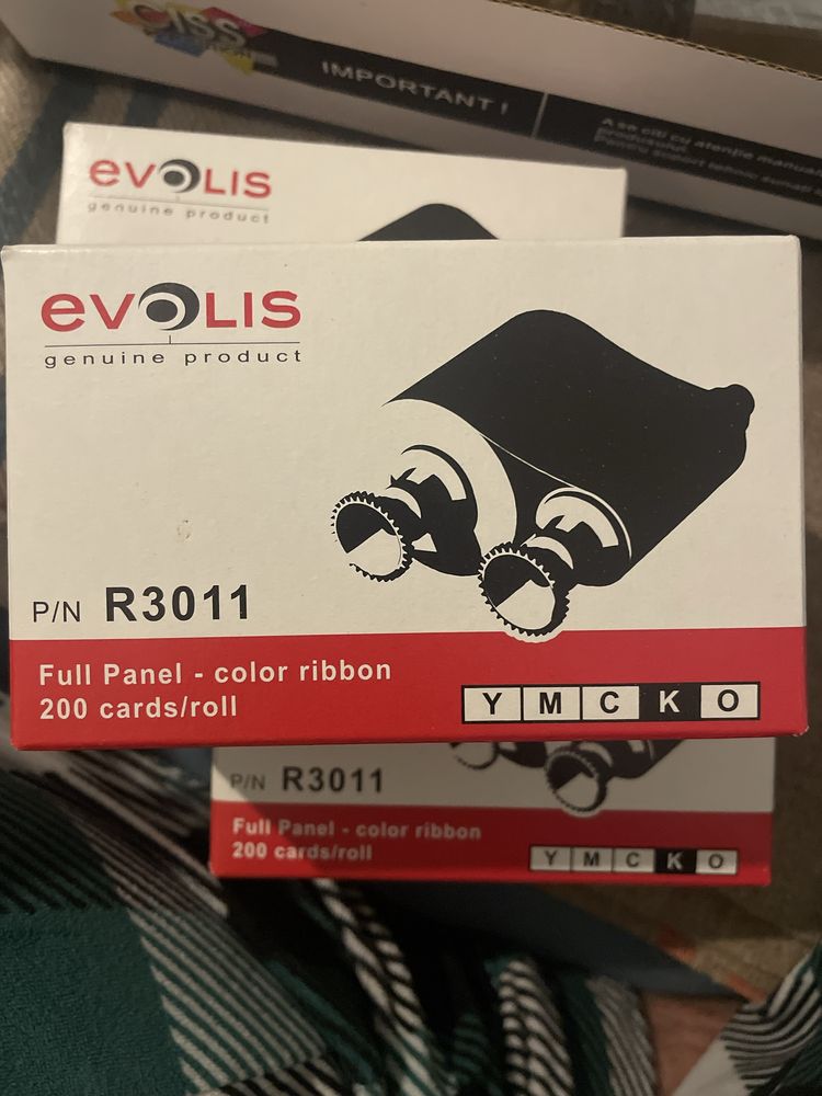 Ribbon color Evolis R3011, YMCKO, 200 imprimari