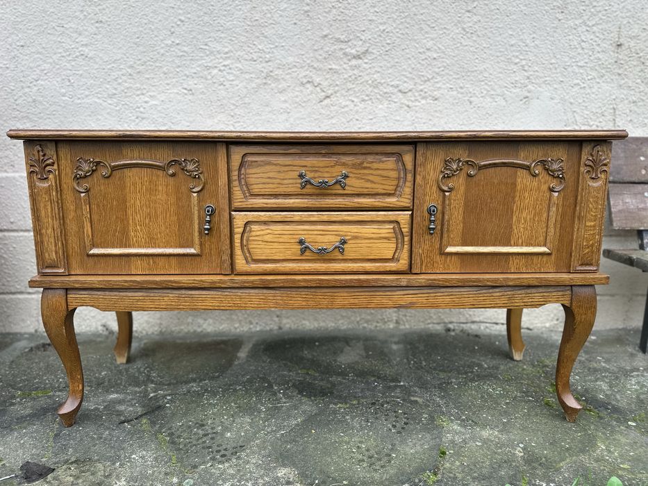 Конзола / ТВ шкаф / нисък бюфет, дъб