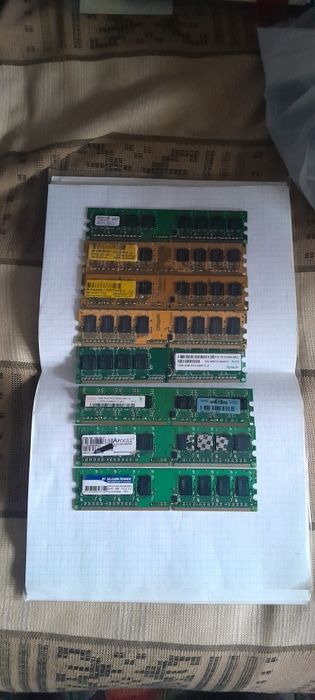 Память ОЗУ 8 штук для компьютера DDR 2 DDR2 1 GB 1GB 1ГБ 667=800 mhz
