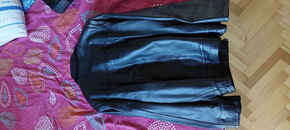 Мъжко кожено яке, черно 4XL