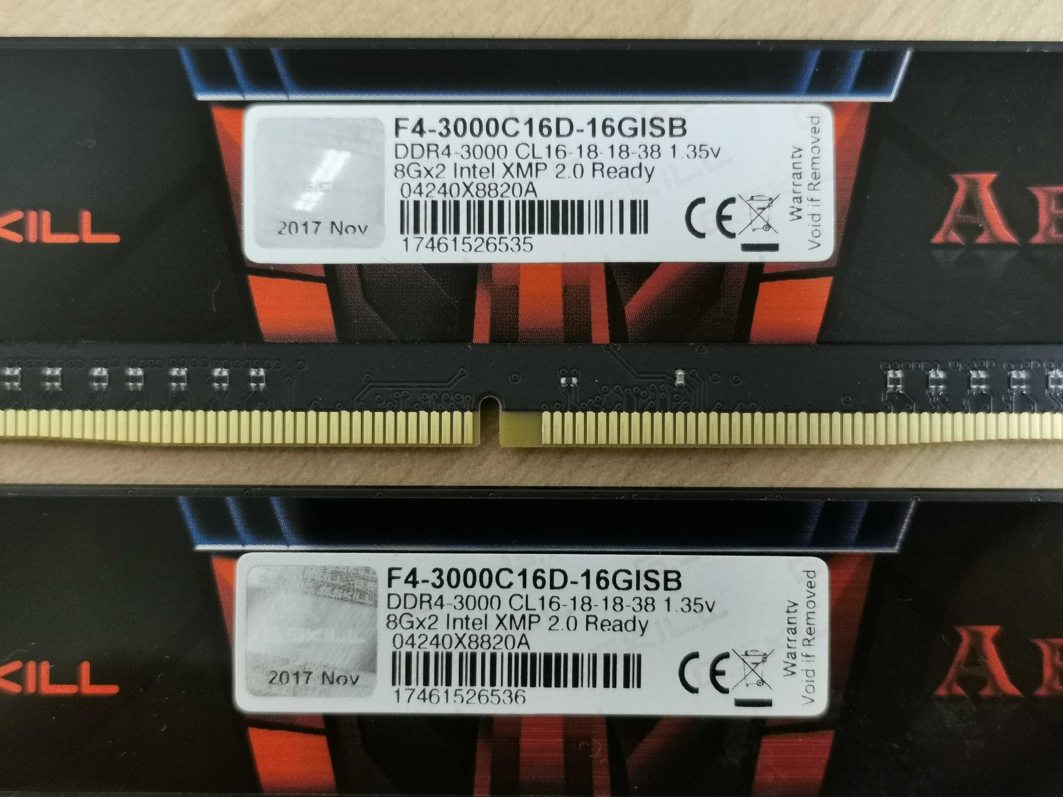 G.skill Aegis 16GB kit (2x 8GB) 3000MHz DDR4 рам памет