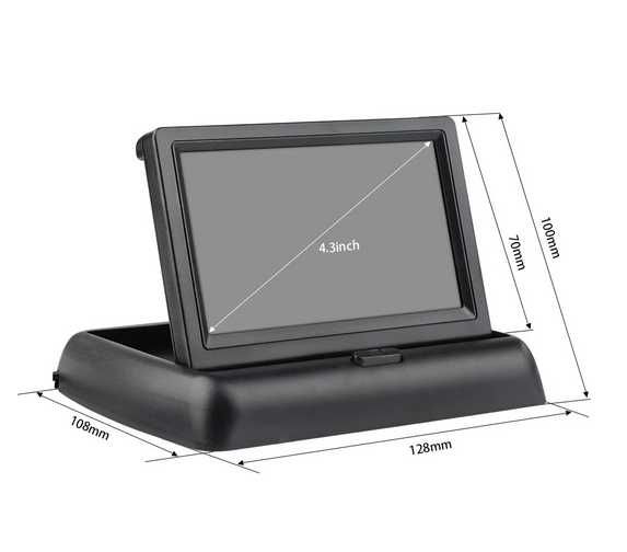 Монитор LCD 4.3" тип табакера за камера за паркиране.