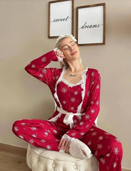 Лукс Пижама 3части с Халат