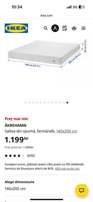 Saltea Ikea 140*200 - Akrehamn