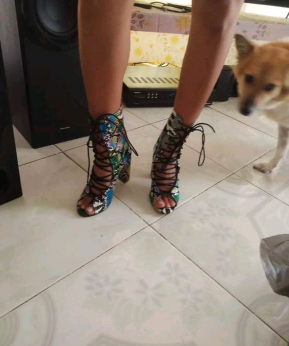 Sandale cu șiret, mărime 39, snakeskin