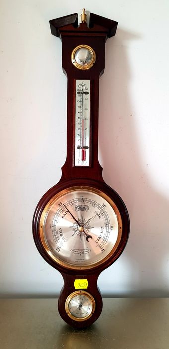 Barometru/termometru/higrometru vechi din lemn masiv