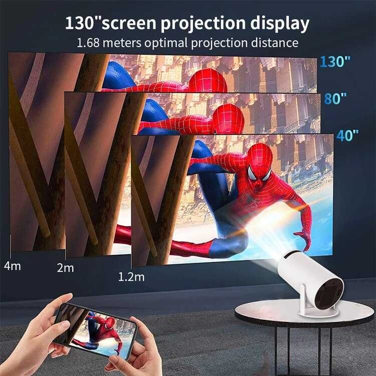 Проектор с Android 11.0 , двойна WiFi връзка, HD резолюция 1280x720p