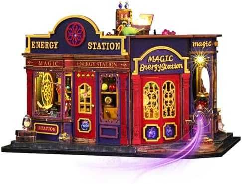 Нова Мини дървена къща с отварящи врати и LED осветление DIY комплект