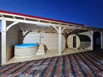 Pachet SAUNA cu CIUBAR,  DUS, JACUZZIl, pe REMORCA,  polipropilena