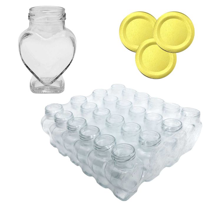 Комплект буркани Сърце 106мл  с винтови капачки – 24бр.