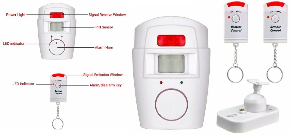 Alarma senzor de miscare detectare infrarosu! birouri, curți magazine
