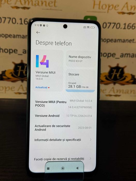 Hope Amanet P10/POCO X3 GT