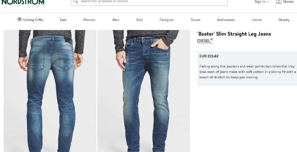 Blugi Diesel Jeans Buster Destroyed Look Regular Slim Stright