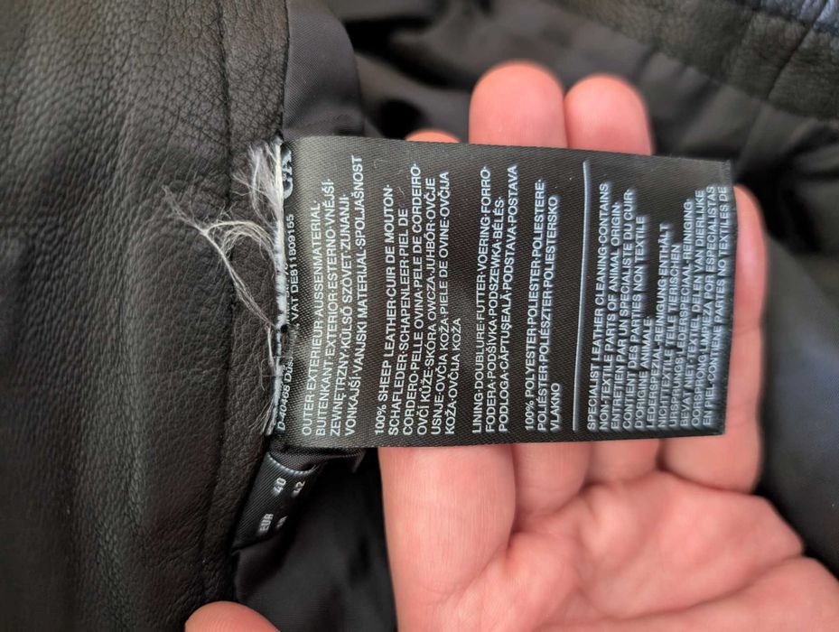 Pantaloni C&A Premium de piele naturala, barbati, marime 40 / M