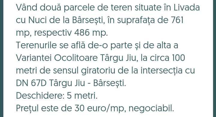 Livada cu nuci VO Targu Jiu