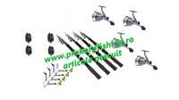 set pescuit cu 4 lansete cu 4 mulinete 4000 cu 4 senzori si 4 swingeri