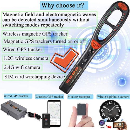 Detector profesional de microfoane GSM, Bluetooth si WiFi iUni RF007