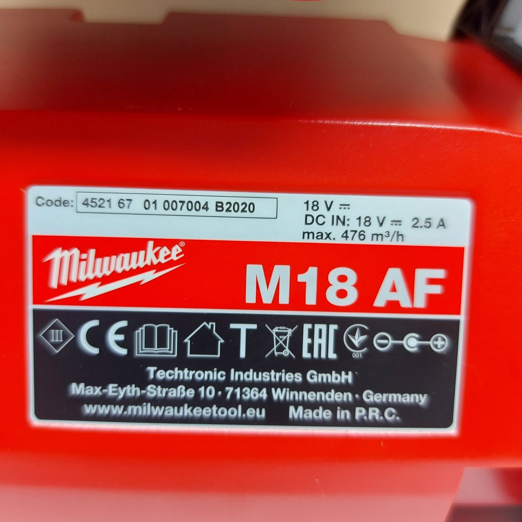 Акумулаторен вентилатор Milwaukee M18 AF