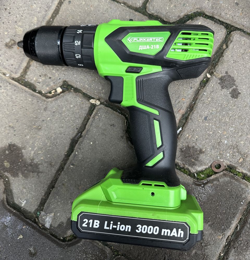 Mașină de găurit Flinke 21 V cu 3 Ah mandrină metalică ,2 acumulatori