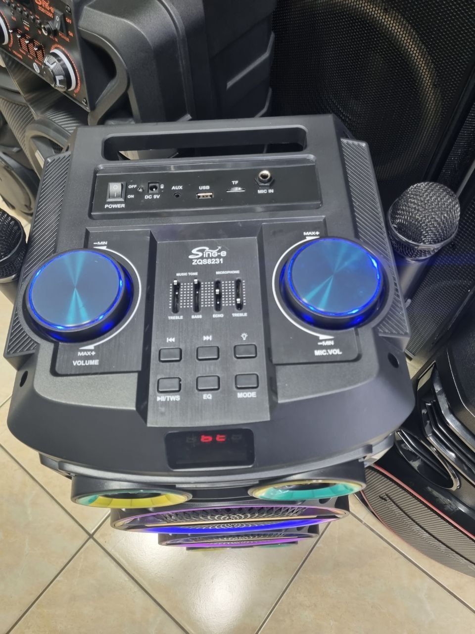 Колонки Болшое 2 Микрафон Портативние BT USB AUX FM есть С Доставка