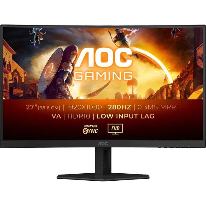 Monitor gaming 27" Full HD 280Hz, 0.3 ms, VA curbat, HDR10 - NOU